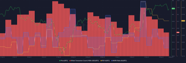 Bitcoin is wandering in the bear zone, whales take a step back