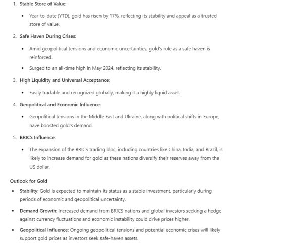 Bitcoin or Gold? We asked ChatGPT-4o which asset is a better buy for the second half of 2024